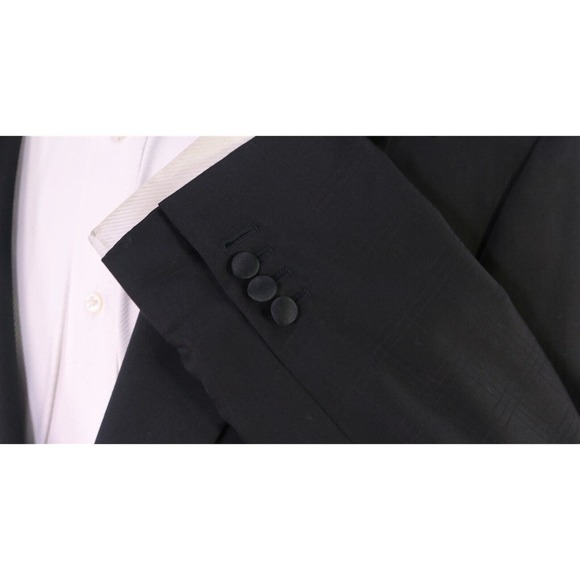 Stefano Ricci Recent Black Tone Check Super 180's Wool Peak Lapel 1B Tuxedo 42R - Picture 6 of 10